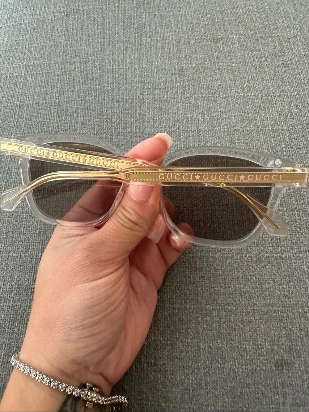 Gucci Transparent-Pink Sunglasses
